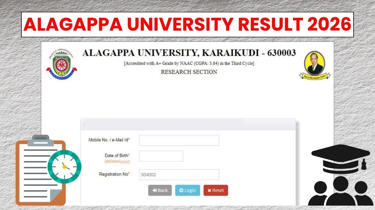 Alagappa University Result 2026 for April Examination: Marksheet Available Soon
