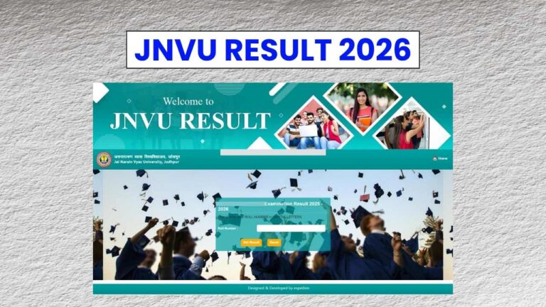JNVU Result 2026 for Odd Semester Examination, Marksheet Release Updates 