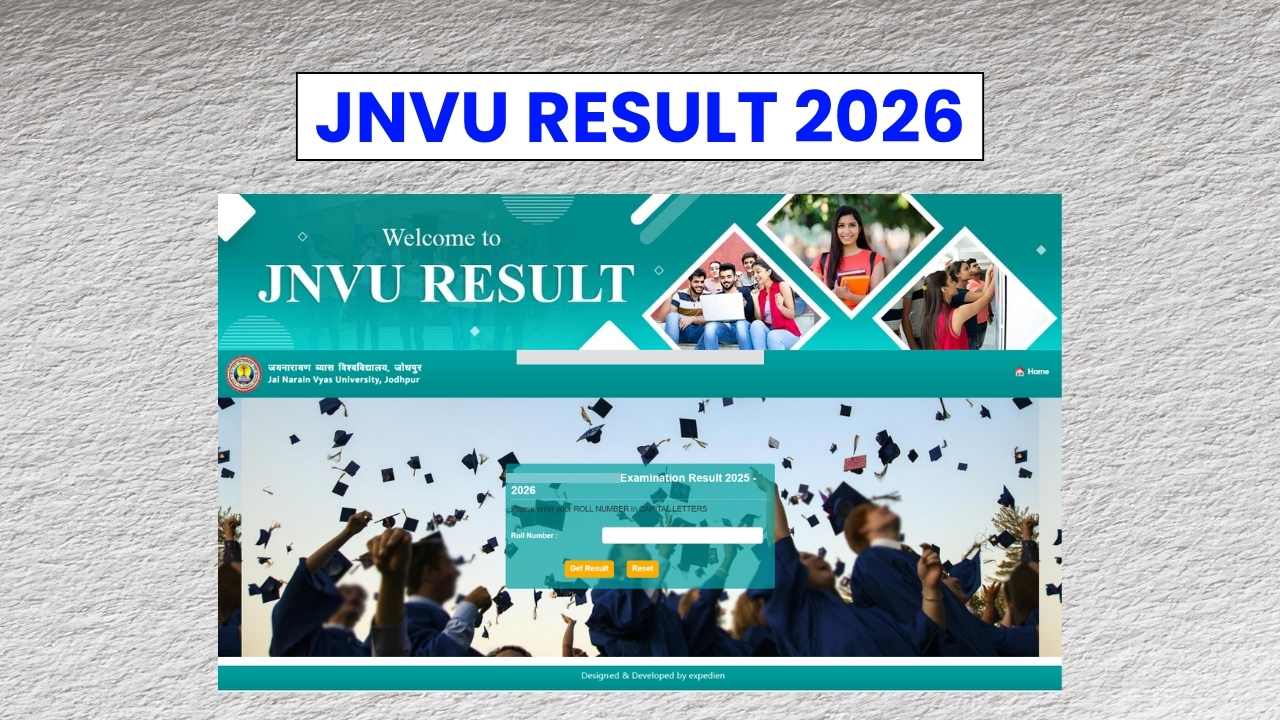 JNVU Result 2026 for Odd Semester Examination, Marksheet Release Updates 