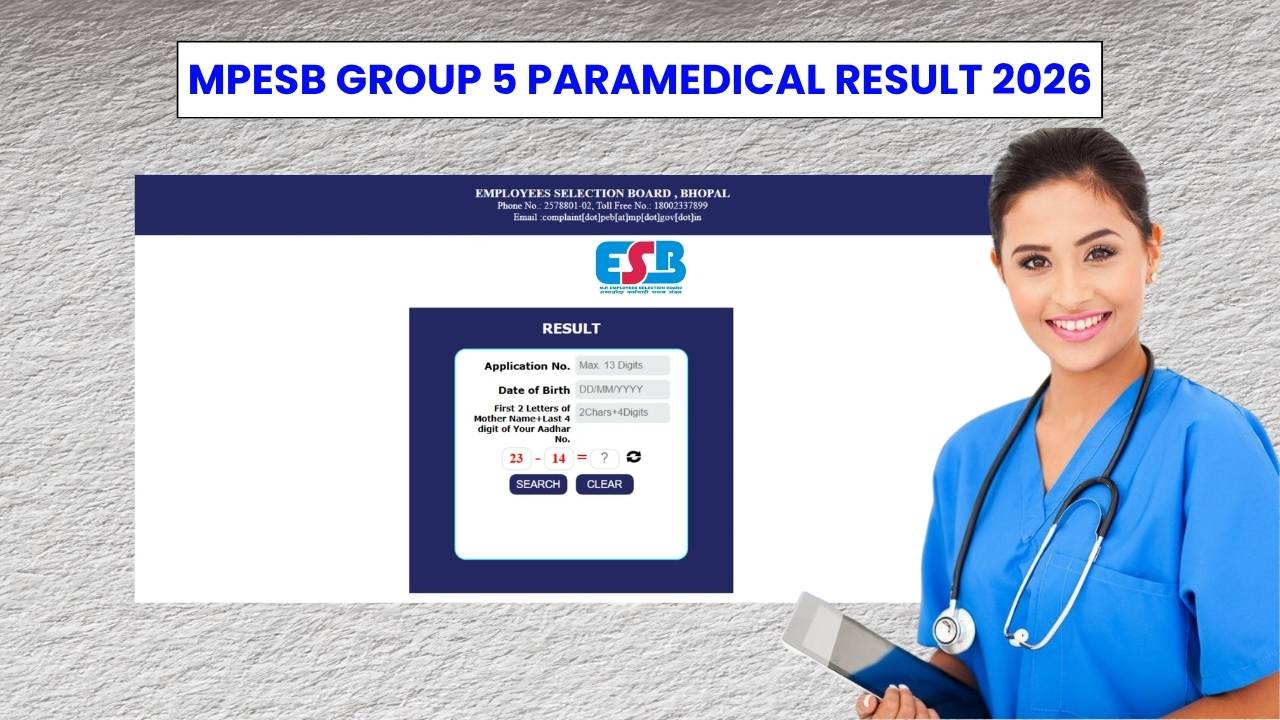 MPESB Group 5 Paramedical Result 2026: Expected Cut-off Marks, Merit List Release Updates