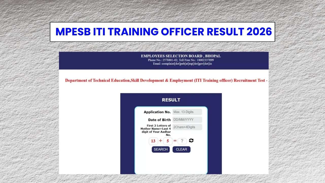 MPESB ITI Training Officer Result 2026: Merit List Soon, Check Expected Cut-off Marks Now