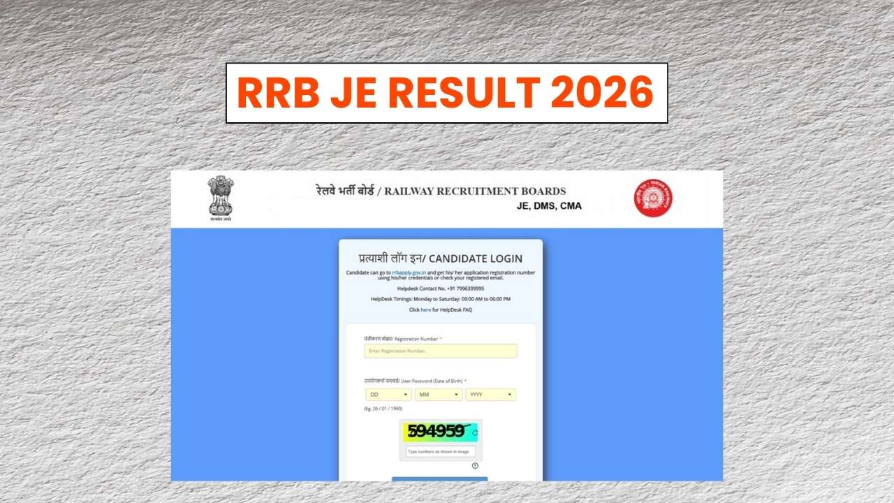RRB JE Result 2026 for Stage 1 CBT Examination, Expected Cut-off Marks Here
