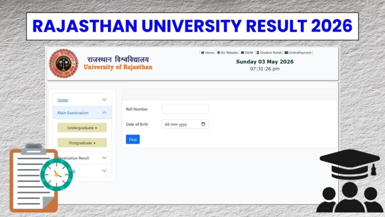Rajasthan University Result 2026 Released Soon for 1st, 3rd and 5th Semester Examinations
