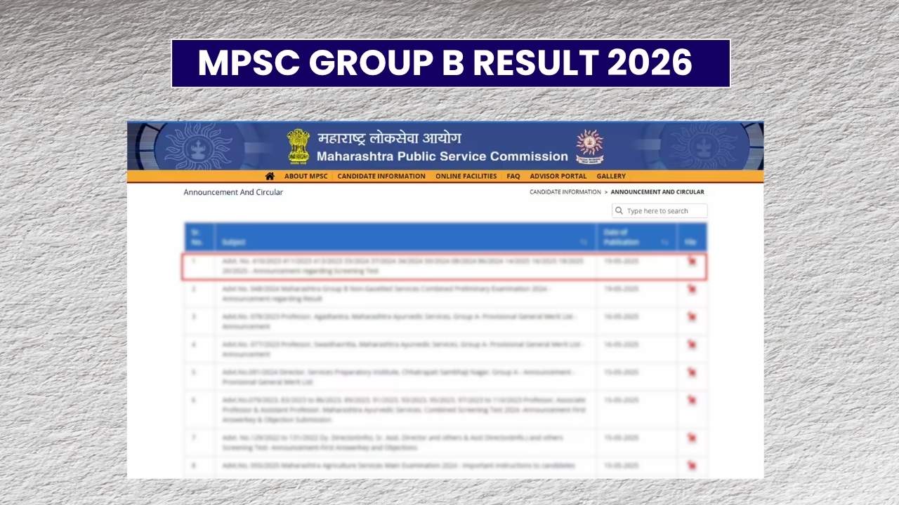 MPSC Group B Result 2026 for Preliminary Examination, Expected Cut-off Marks Here 