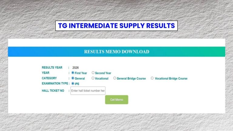 TG Intermediate Supply Results 2026: TGBIE IPASE Marks Memo Release Soon 