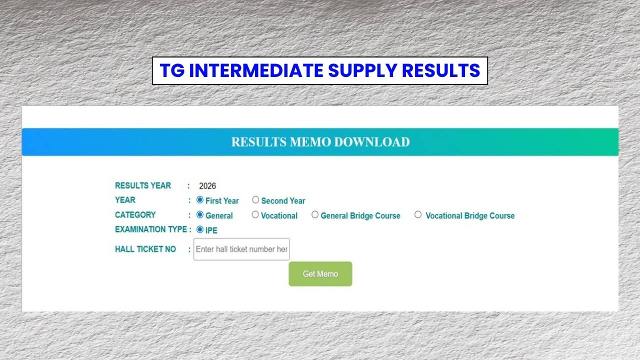 TG Intermediate Supply Results 2026: TGBIE IPASE Marks Memo Release Soon 