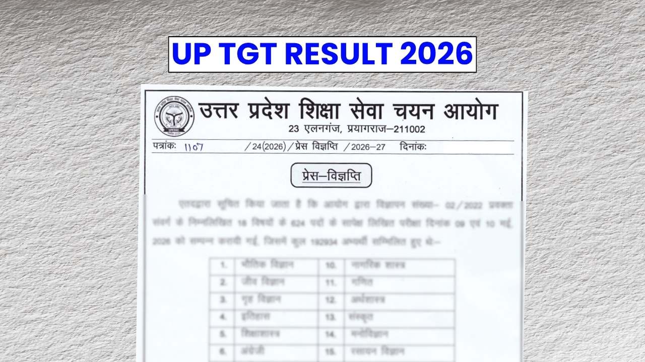 UP TGT Result 2026 for Written Examination, PDF Merit List Release Soon 