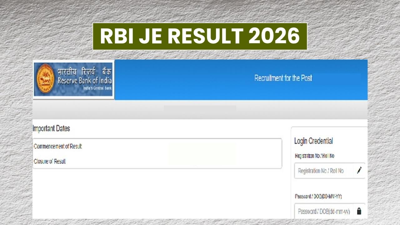 RBI JE Result 2026 for Online Examination, Merit List PDF Available Soon