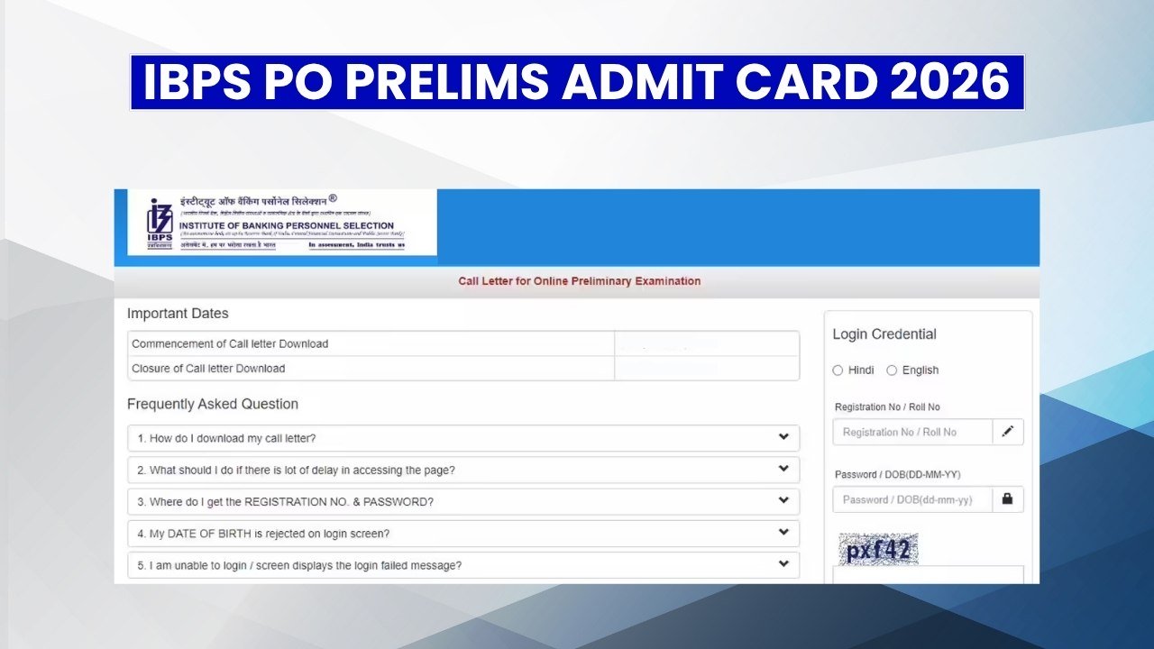 IBPS PO Prelims Admit Card 2026 Expected Soon at ibps.in. Download Steps Here