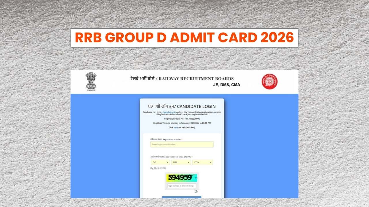 RRB Group D Admit Card 2026: Hall Ticket Date, Exam Pattern & Download Steps