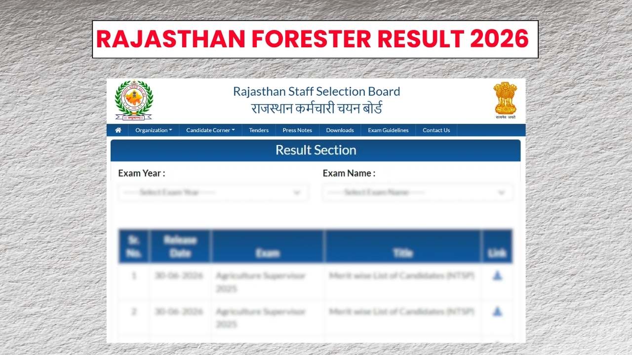 Rajasthan Forester Result 2026- When Will RSSB Release the Merit List