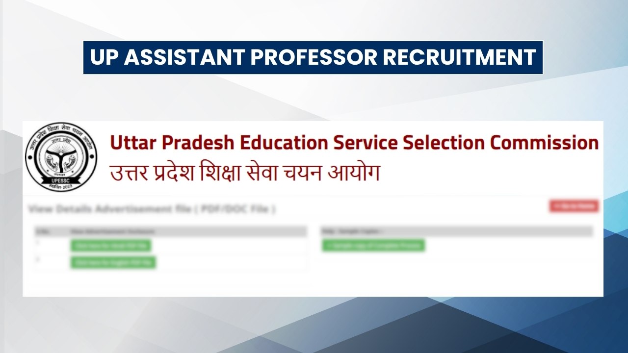 UP Assistant Professor Recruitment 2026: 2,107 Vacancies, Eligibility, and Selection Process