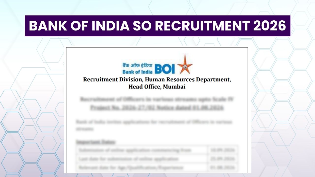 Bank of India SO Recruitment 2026: Officer, Manager, Senior Manager & Chief Manager Posts