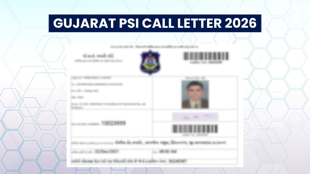 Gujarat PSI Call Letter