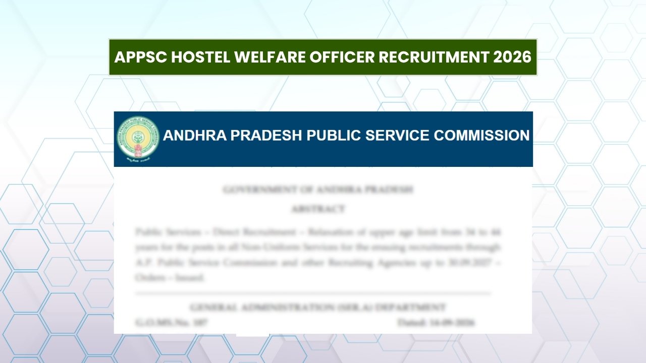 APPSC Hostel Welfare Officer Recruitment 2026: Apply Online for 73 Vacancies