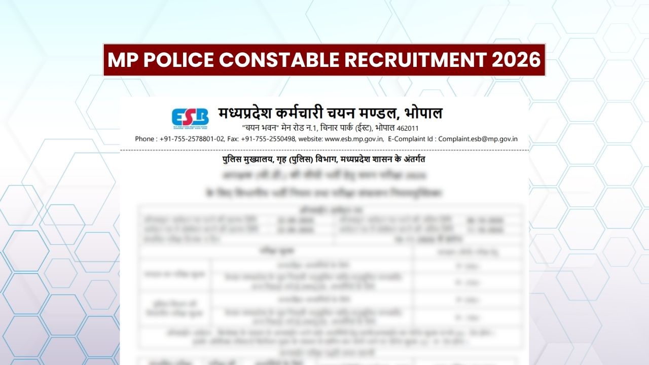 MP Police Constable Vacancy 2026: 7,500 Posts, Application Dates, Fee & Selection Process